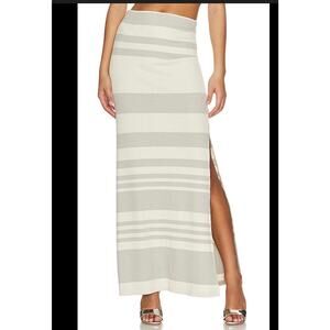 Splendid Coco Metallic Ribbed Knit Side Slit Maxi Skirt